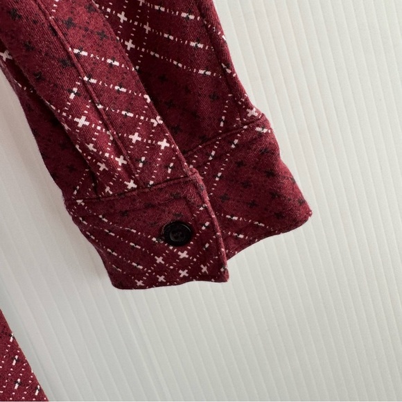 Pendleton Burgundy Long Sleeve plaid Dress maroon and dark grey - Picture 4 of 8